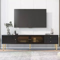 Acekool TV Stand with Storage Drawers and Cabinets, Easy Assembly Media Console for TVs up to 80, White