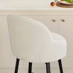 Tabouret de comptoir pivotant moderne Spruce&Spring avec dossier bas incurvé et assise rembourrée moelleuse