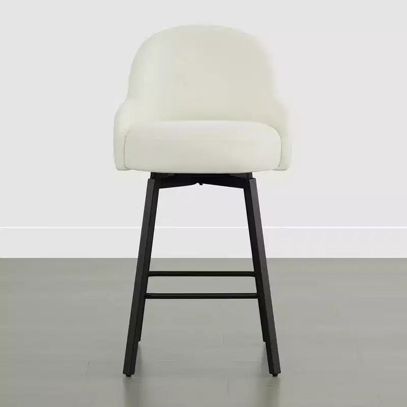 Tabouret de comptoir pivotant moderne Spruce&Spring avec dossier bas incurvé et assise rembourrée moelleuse