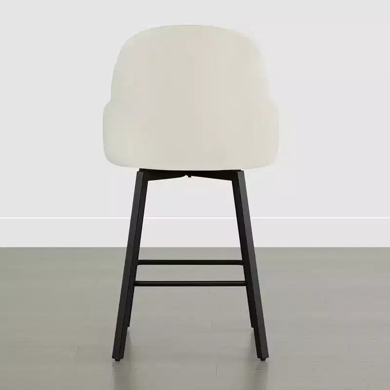 Tabouret de comptoir pivotant moderne Spruce&Spring avec dossier bas incurvé et assise rembourrée moelleuse