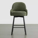 Tabouret de comptoir pivotant moderne Spruce&Spring avec dossier bas incurvé et assise rembourrée moelleuse