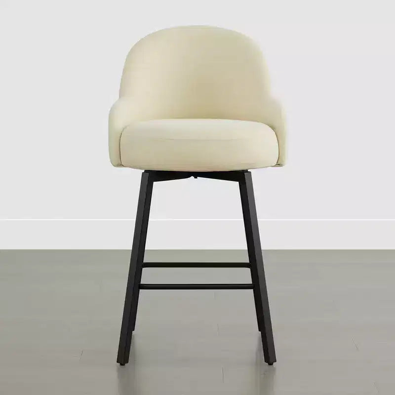 Tabouret de comptoir pivotant moderne Spruce&Spring avec dossier bas incurvé et assise rembourrée moelleuse