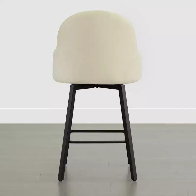Tabouret de comptoir pivotant moderne Spruce&Spring avec dossier bas incurvé et assise rembourrée moelleuse