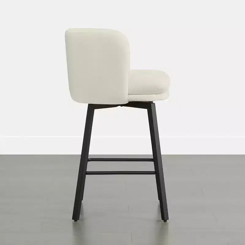 Tabouret de comptoir pivotant Spruce&Spring avec dossier incurvé, assise double épaisseur et piètement en métal