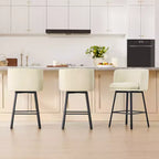 Tabouret de comptoir pivotant Spruce&Spring avec dossier incurvé, assise double épaisseur et piètement en métal