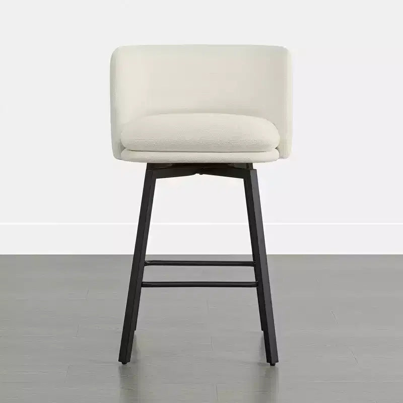 Tabouret de comptoir pivotant Spruce&Spring avec dossier incurvé, assise double épaisseur et piètement en métal