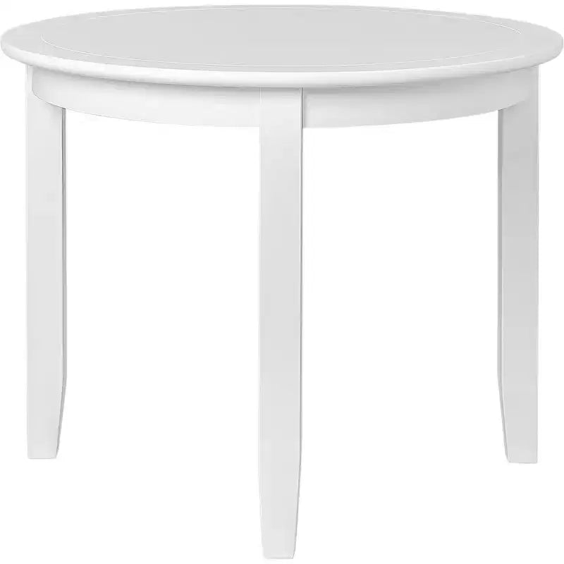 HomeRoots Table de salle à manger ronde 39 po en bois massif blanc