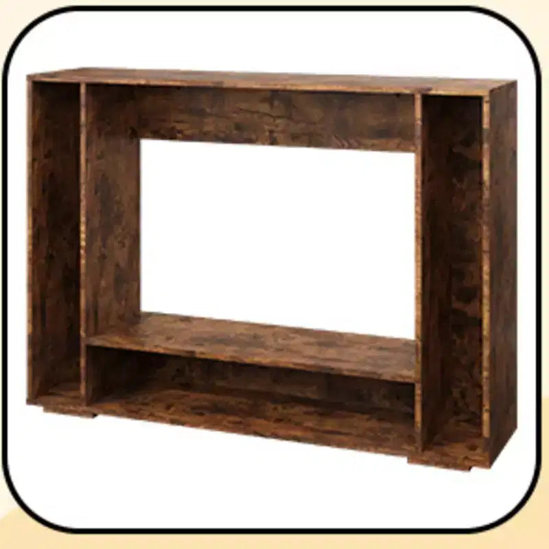 Table console Homy Casa avec étagère ouverte pour entrée ou salon, marron rustique