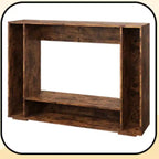 Table console Homy Casa avec étagère ouverte pour entrée ou salon, marron rustique