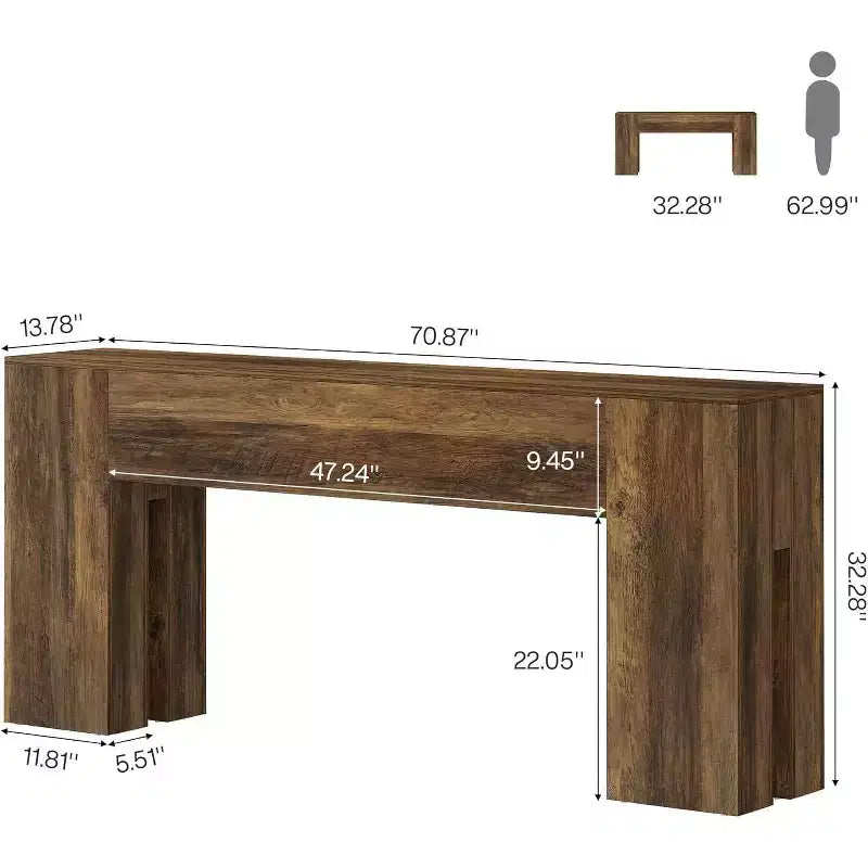 Lantine 71Console longue, Console de canapé de ferme derrière le canapé, Table d'entrée pour couloir, hall d'entrée, salon