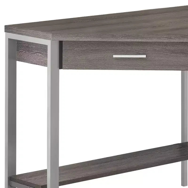 Bureau d'angle informatique taupe et argent 42