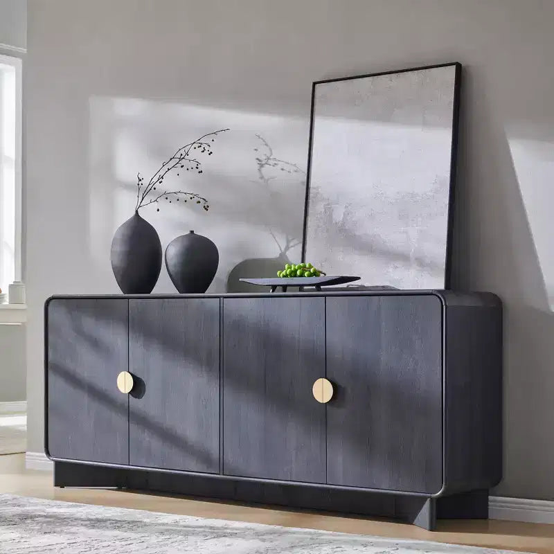Meuble TV moderne de 70 po, centre de divertissement pour téléviseurs jusqu'à 80 po, console multimédia avec étagères réglables et grand espace de rangement