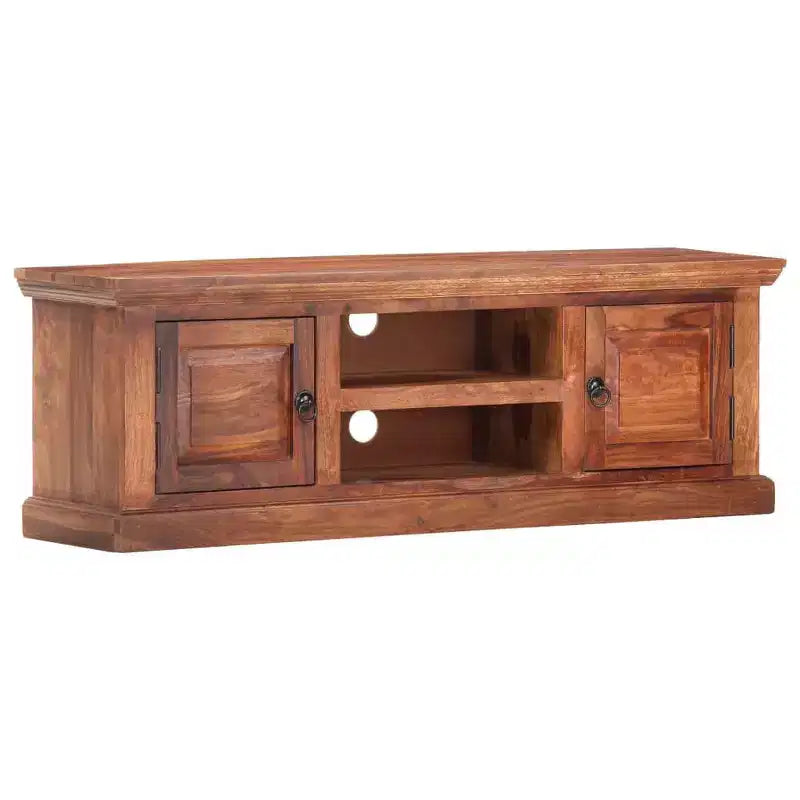 vidaXL Meuble TV marron clair en bois de Sesham massif 120 x 30 x 40 cm