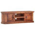 vidaXL Meuble TV marron clair en bois de Sesham massif 120 x 30 x 40 cm