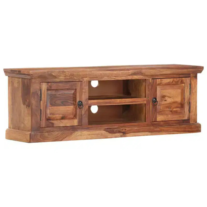 vidaXL Meuble TV marron clair en bois de Sesham massif 120 x 30 x 40 cm