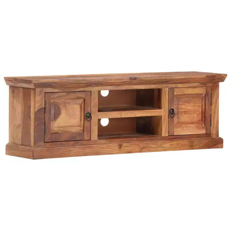 vidaXL Meuble TV marron clair en bois de Sesham massif 120 x 30 x 40 cm