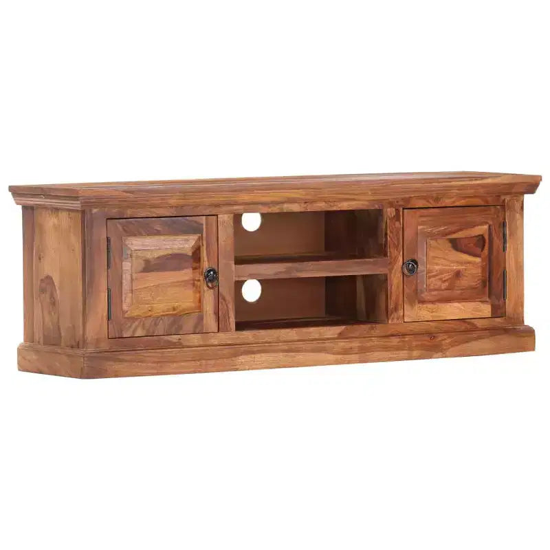 vidaXL Meuble TV marron clair en bois de Sesham massif 120 x 30 x 40 cm