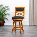 Tabouret de comptoir tournant moderne, Chaise de salle à manger sans dossier rembourrée, Tabouret de bar à dossier en X pour cuisine, restaurant, bureau, salon