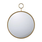Miroir mural rond de 26 x 32 pouces avec cadre en métal doré