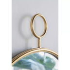 Miroir mural rond de 26 x 32 pouces avec cadre en métal doré