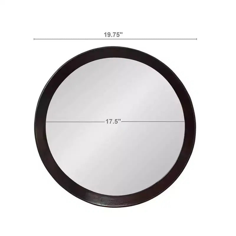 Miroir Mural Rond en Bois de Mangue de 20 Pouces