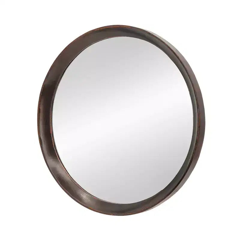 Miroir Mural Rond en Bois de Mangue de 20 Pouces