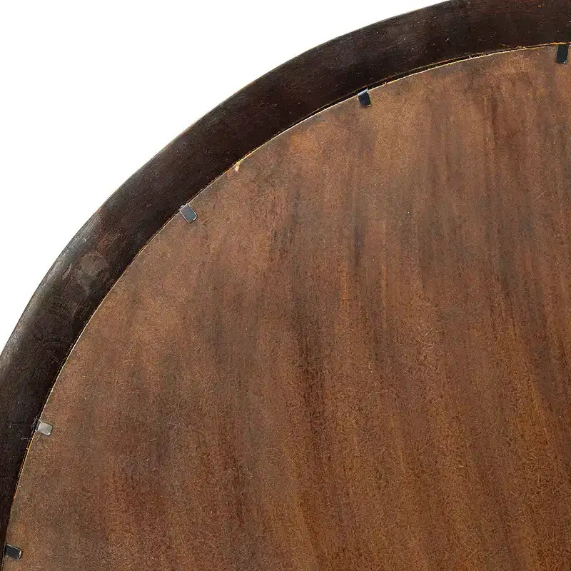 Miroir Mural Rond en Bois de Mangue de 20 Pouces