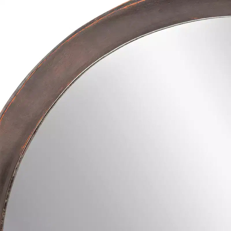 Miroir Mural Rond en Bois de Mangue de 20 Pouces