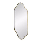 Miroir mural décoratif doré champagne de 22,4 x 48 pouces avec bords crantés