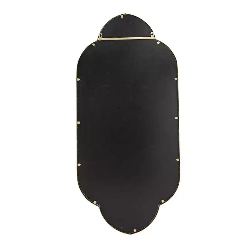 Miroir mural décoratif doré champagne de 22,4 x 48 pouces avec bords crantés