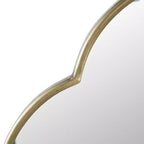 Miroir mural décoratif doré champagne de 22,4 x 48 pouces avec bords crantés