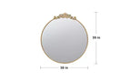 Miroir Mural Rond Doré 36 x 39 Pouces avec Cadre en Métal