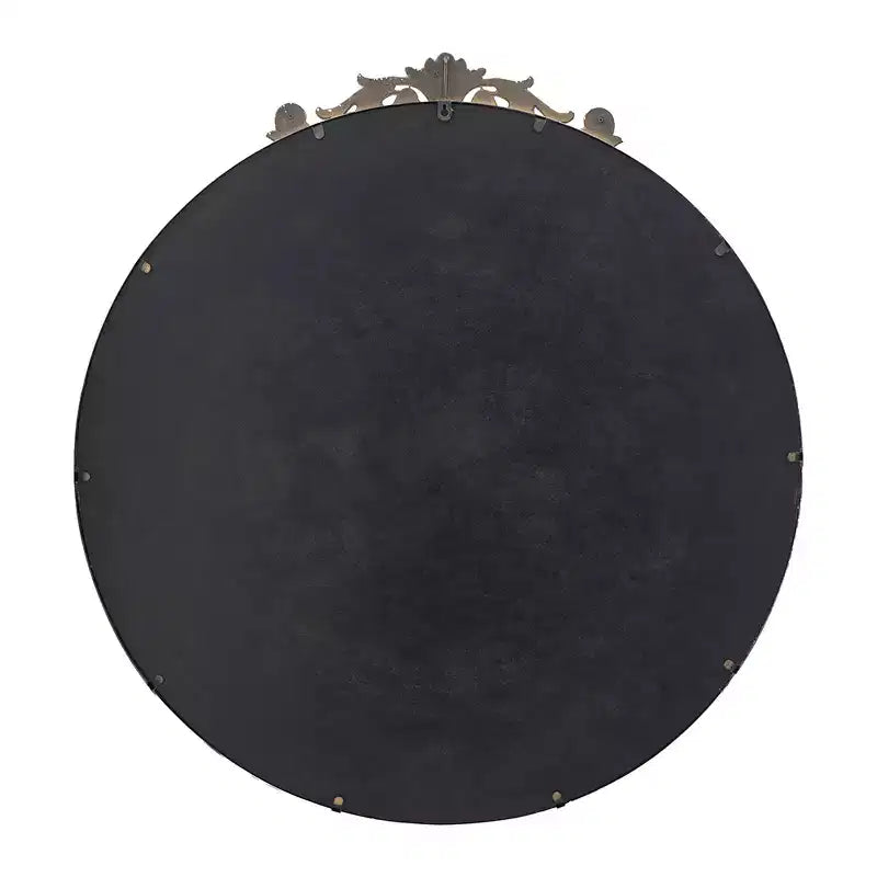 Miroir Mural Rond Doré 36 x 39 Pouces avec Cadre en Métal