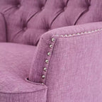 Fauteuil de relaxation touffeté Polibi avec dossier incurvé et clous décoratifs