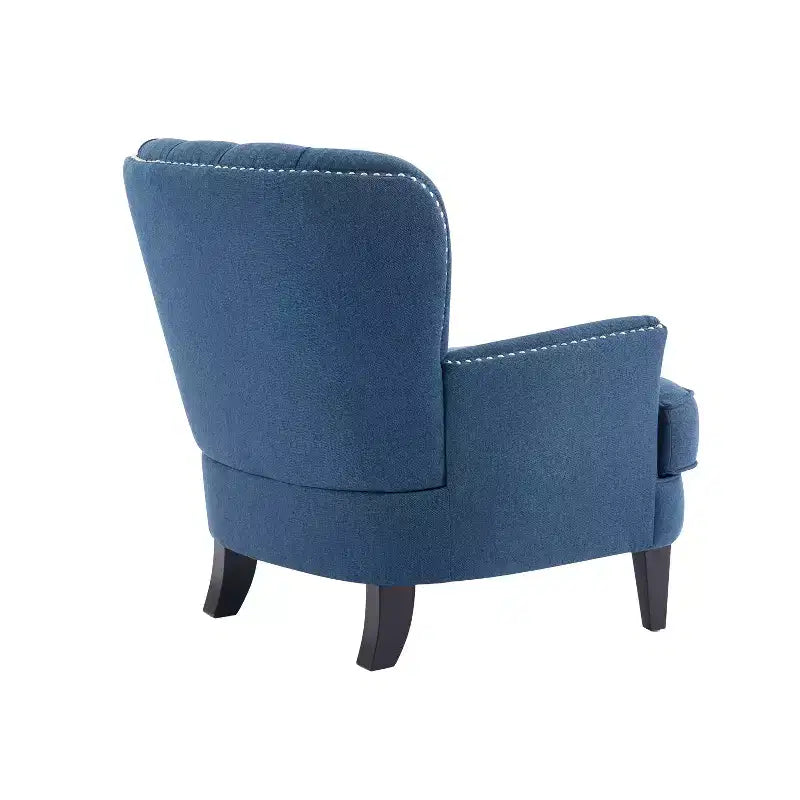 Fauteuil de relaxation touffeté Polibi avec dossier incurvé et clous décoratifs