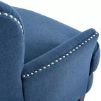Fauteuil de relaxation touffeté Polibi avec dossier incurvé et clous décoratifs