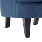 Fauteuil de relaxation touffeté Polibi avec dossier incurvé et clous décoratifs