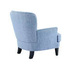 Fauteuil de relaxation touffeté Polibi avec dossier incurvé et clous décoratifs