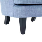 Fauteuil de relaxation touffeté Polibi avec dossier incurvé et clous décoratifs