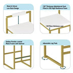 Okak Lot de 2 tabourets de bar modernes en velours rembourrés avec repose-pieds et base robuste, chaises de salle à manger hauteur comptoir rembourrées
