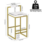 Okak Lot de 2 tabourets de bar modernes en velours rembourrés avec repose-pieds et base robuste, chaises de salle à manger hauteur comptoir rembourrées