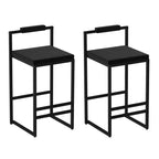 Okak Lot de 2 tabourets de bar modernes en velours rembourrés avec repose-pieds et base robuste, chaises de salle à manger hauteur comptoir rembourrées
