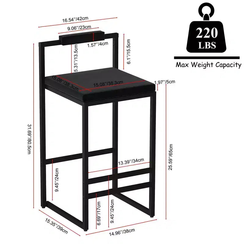 Okak Lot de 2 tabourets de bar modernes en velours rembourrés avec repose-pieds et base robuste, chaises de salle à manger hauteur comptoir rembourrées