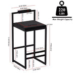 Okak Lot de 2 tabourets de bar modernes en velours rembourrés avec repose-pieds et base robuste, chaises de salle à manger hauteur comptoir rembourrées