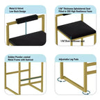 Okak Lot de 2 tabourets de bar modernes en velours rembourrés avec repose-pieds et base robuste, chaises de salle à manger hauteur comptoir rembourrées