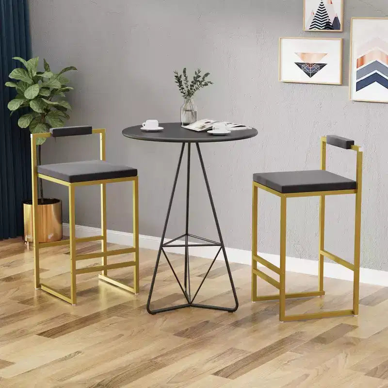 Okak Lot de 2 tabourets de bar modernes en velours rembourrés avec repose-pieds et base robuste, chaises de salle à manger hauteur comptoir rembourrées