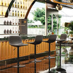Okak Lot de 2 petits tabourets de bar modernes en cuir PU rembourrés avec dossier et base robuste, chaises pivotantes réglables en hauteur
