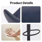 Okak Lot de 2 petits tabourets de bar modernes en cuir PU rembourrés avec dossier et base robuste, chaises pivotantes réglables en hauteur