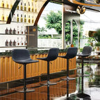Okak Lot de 2 petits tabourets de bar modernes en cuir PU rembourrés avec dossier et base robuste, chaises pivotantes réglables en hauteur