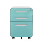 Meuble de classement métallique sécurisé à 3 tiroirs avec serrure, livré entièrement assemblé, mobile, pour dossiers A4/Lettre/Légal, à placer sous le bureau, 5 roulettes
